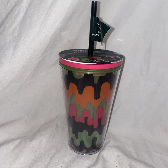 new Starbucks Fall 2023 halloween Grande Tumbler Glow In The Dark Stickers Cup - Picture 1 of 6